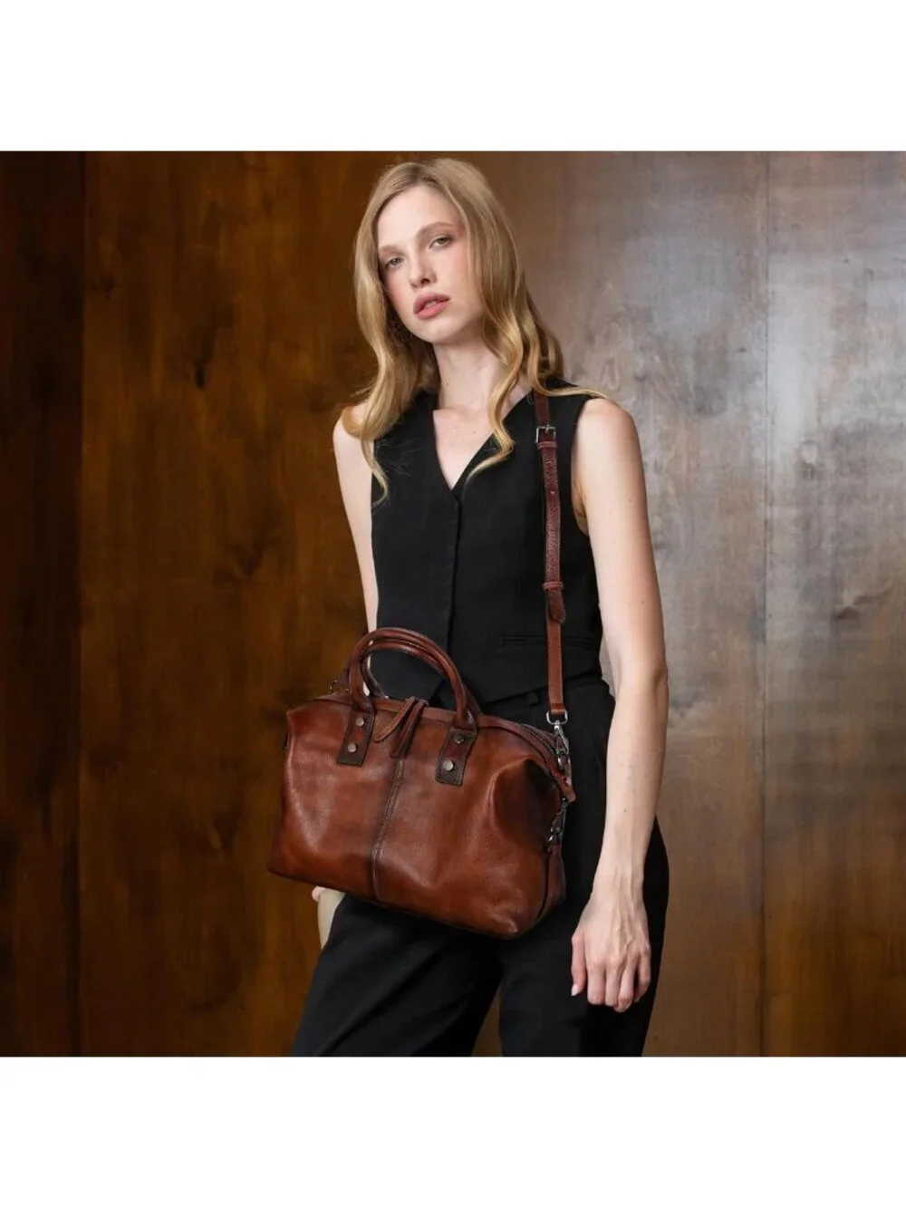 Stylish Leather Satchel Handbag for Women | Versatile Shoulder Tote & Hobo Bag